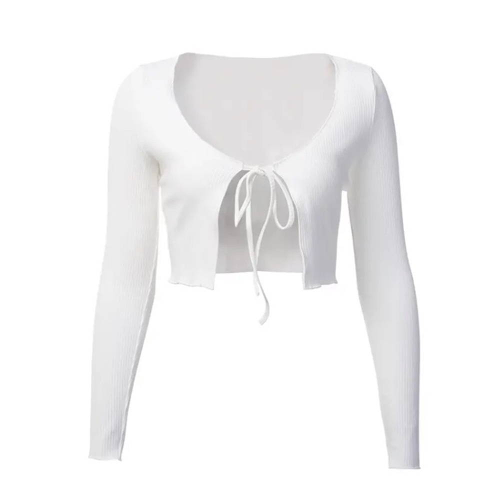 Crop Bow Tie front Cardigan